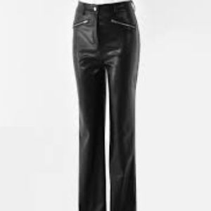OH POLLY black pleather pants size 8